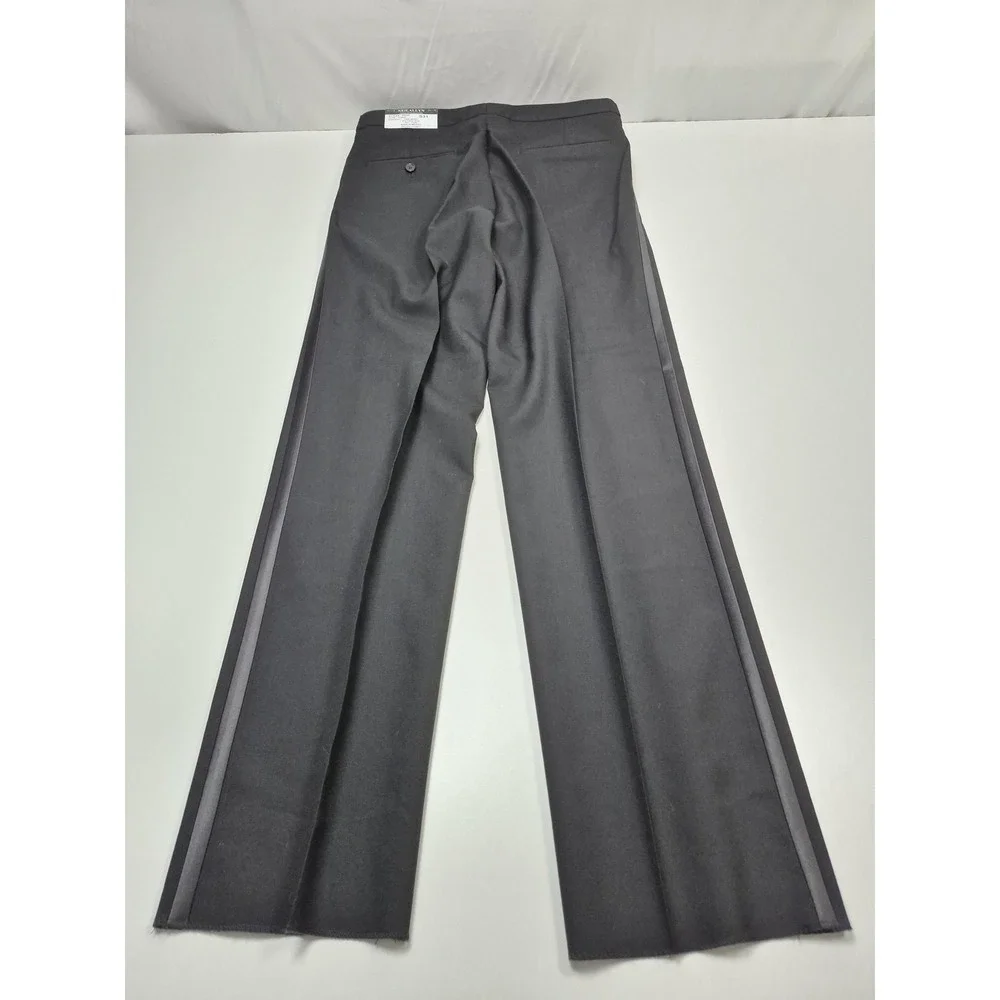 Neil Allyn Suit Pants Mens 31x34 Black Wool Tuxedo Satin Stripe Unhemmed NWT